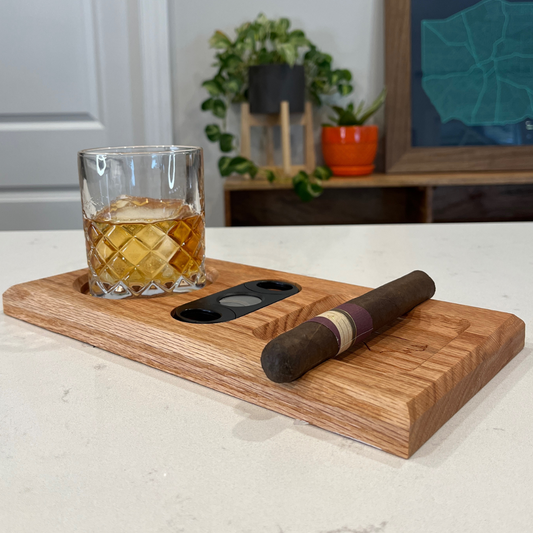 3 in 1 Whiskey + Cigar Tray Board with State Engraving