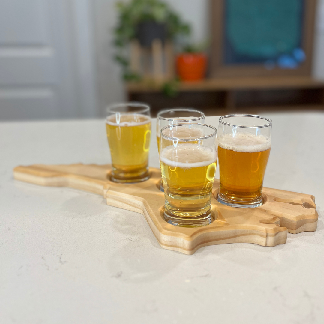North Carolina Flight Tasting Board with Mini Pub Glasses